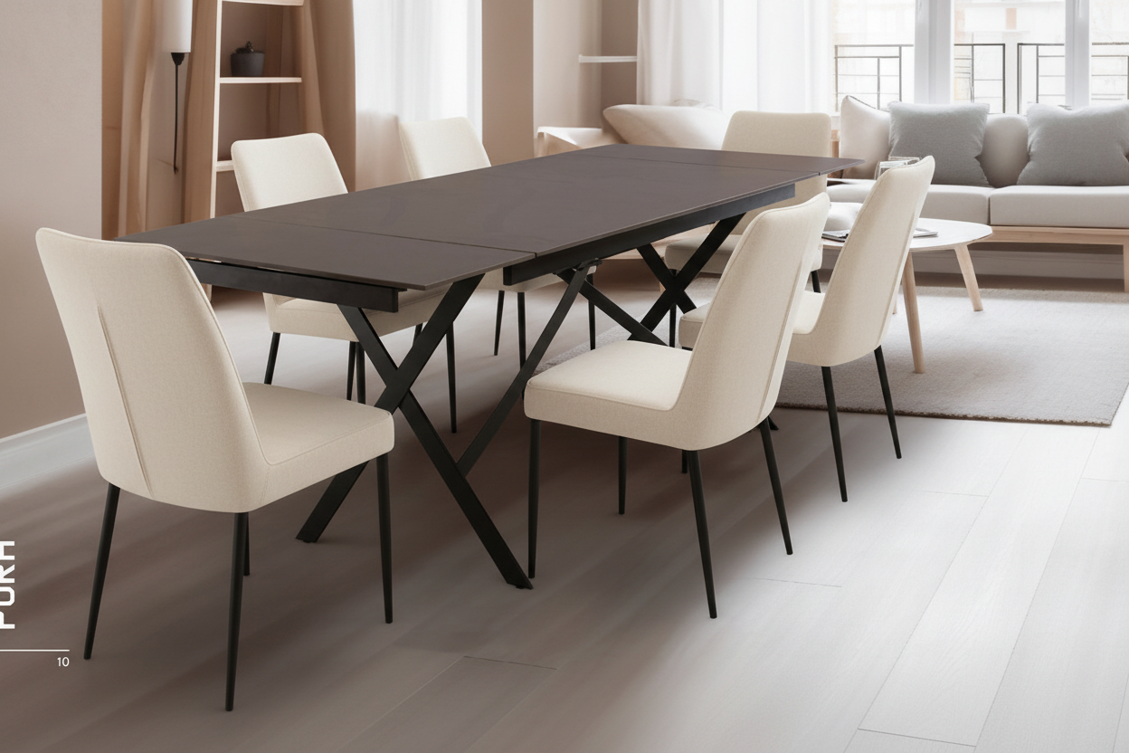 Benny black extending dining table 160 -200/240 cm up to 30% off tables (ex showroom) clearance-Renaissance Design Studio