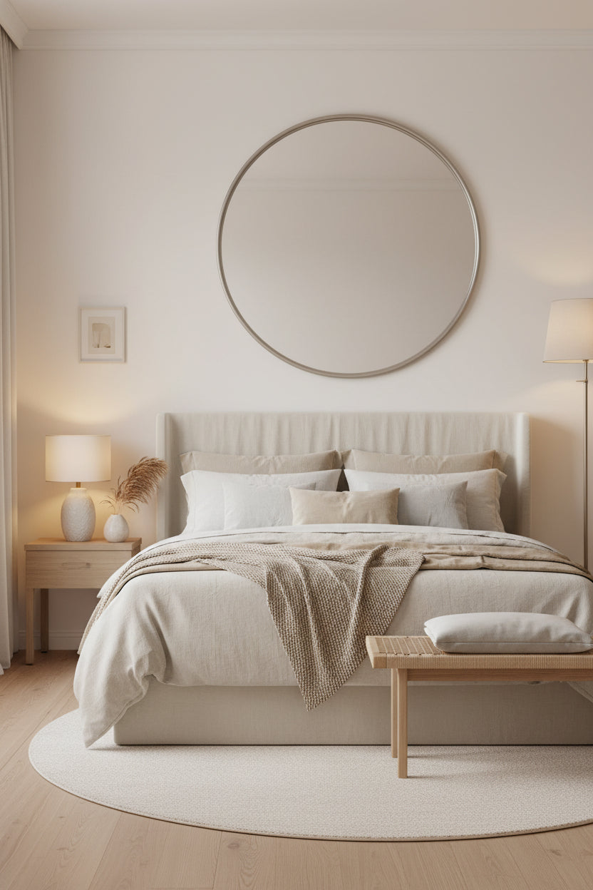 Bergen Kirk 2 slim frame round mirror d80 cm CLEARANCE OFFER.-Renaissance Design Studio