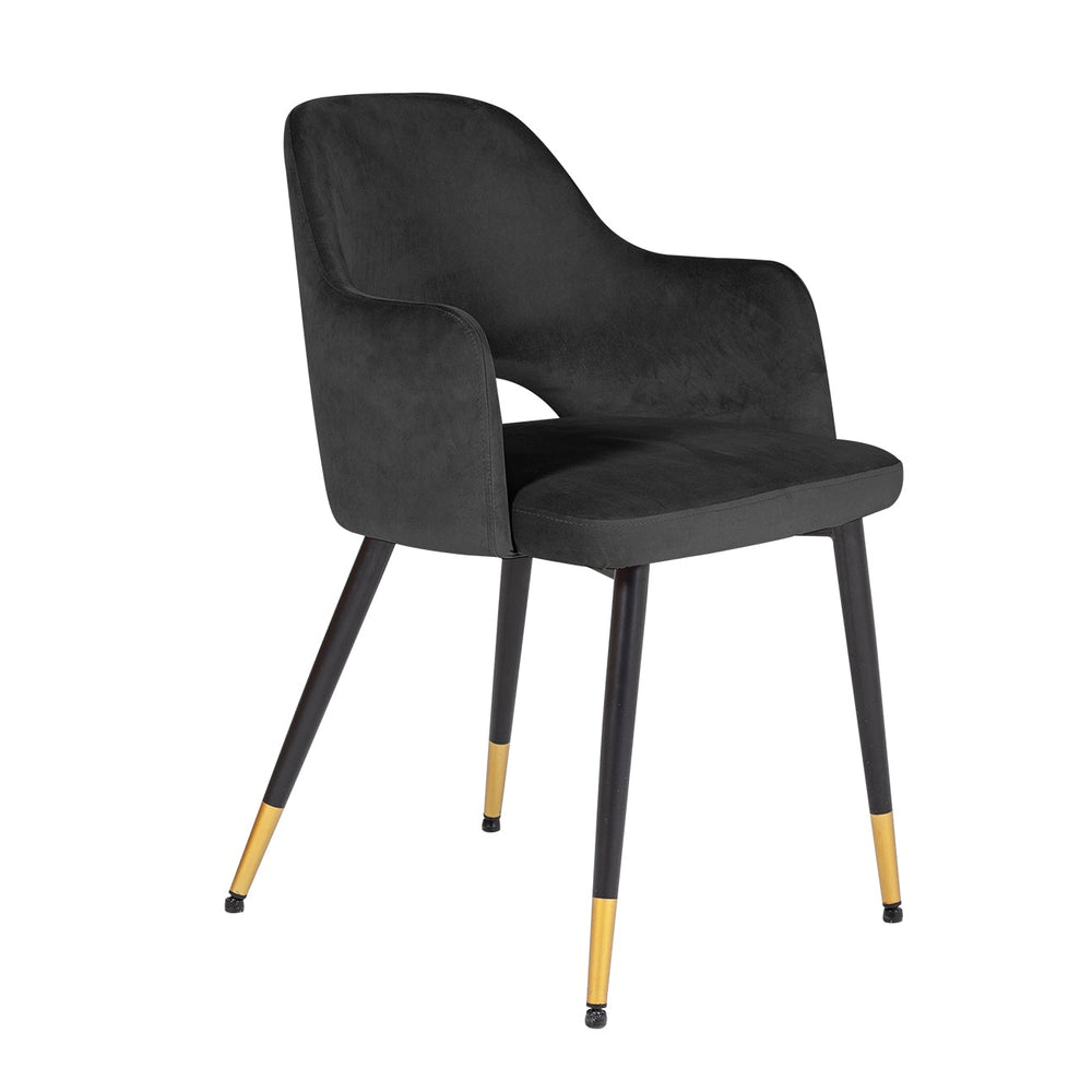 Berlin Value black Dining Chair with  gold cap on leg