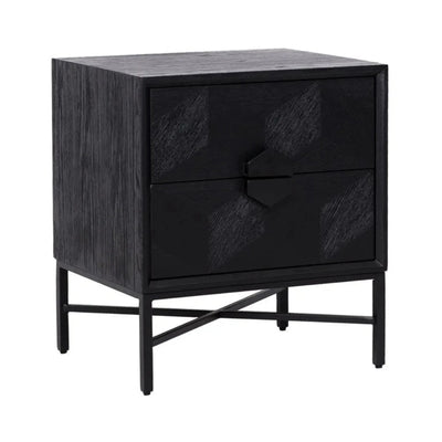 Bex 2 drawer black bedside cabinet