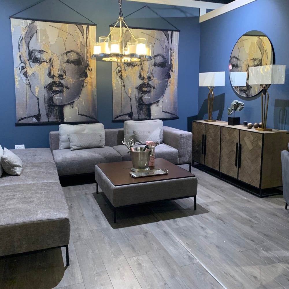 Bi Bi  penthouse X-Large Corner Group in luxury textured fabric with  half price ex display. Pay Instore 2 models priced separately