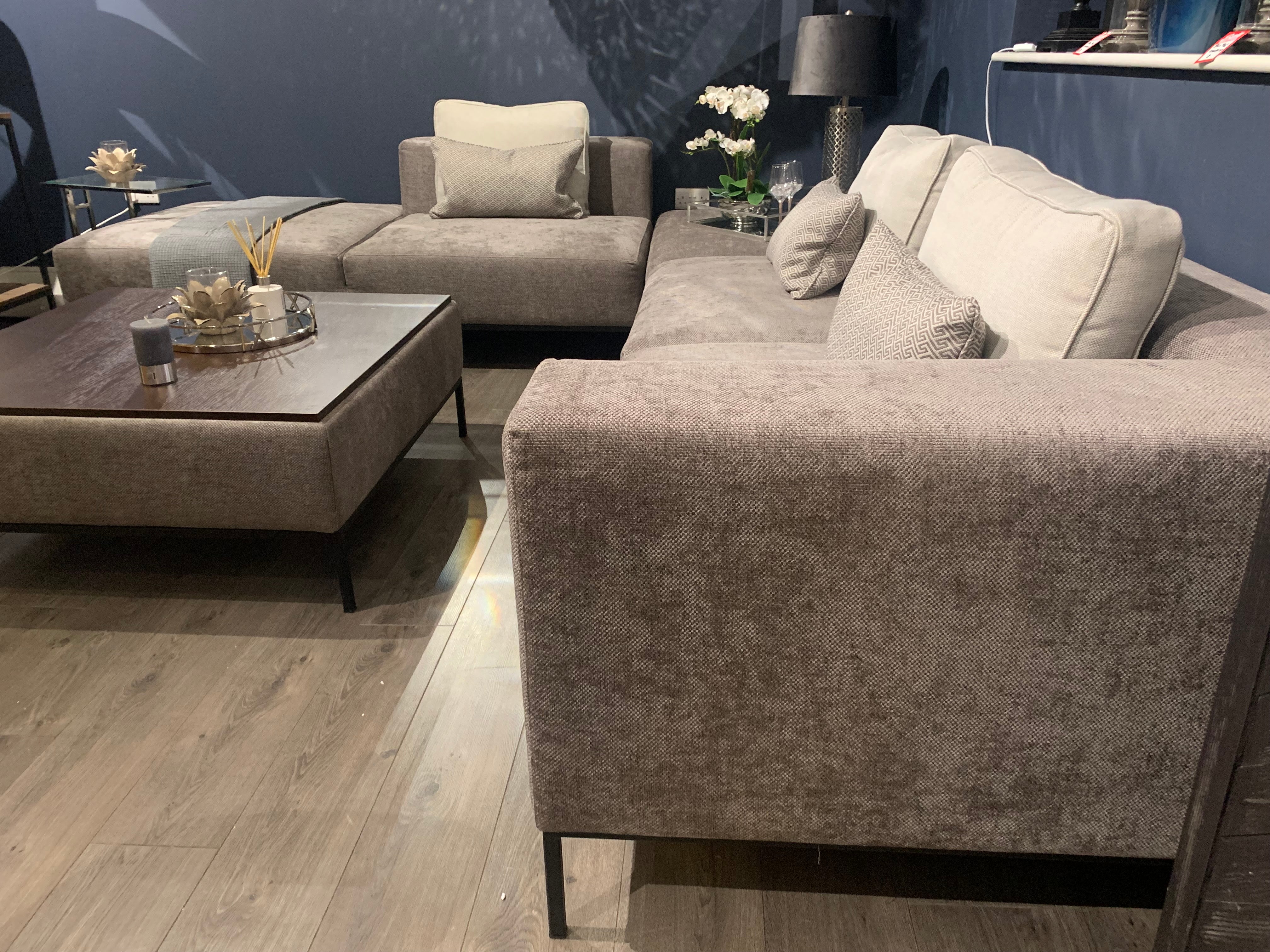 Bi Bi penthouse X-Large Corner Group in luxury textured fabric with half price ex display. Pay Instore 2 models priced separately-Renaissance Design Studio