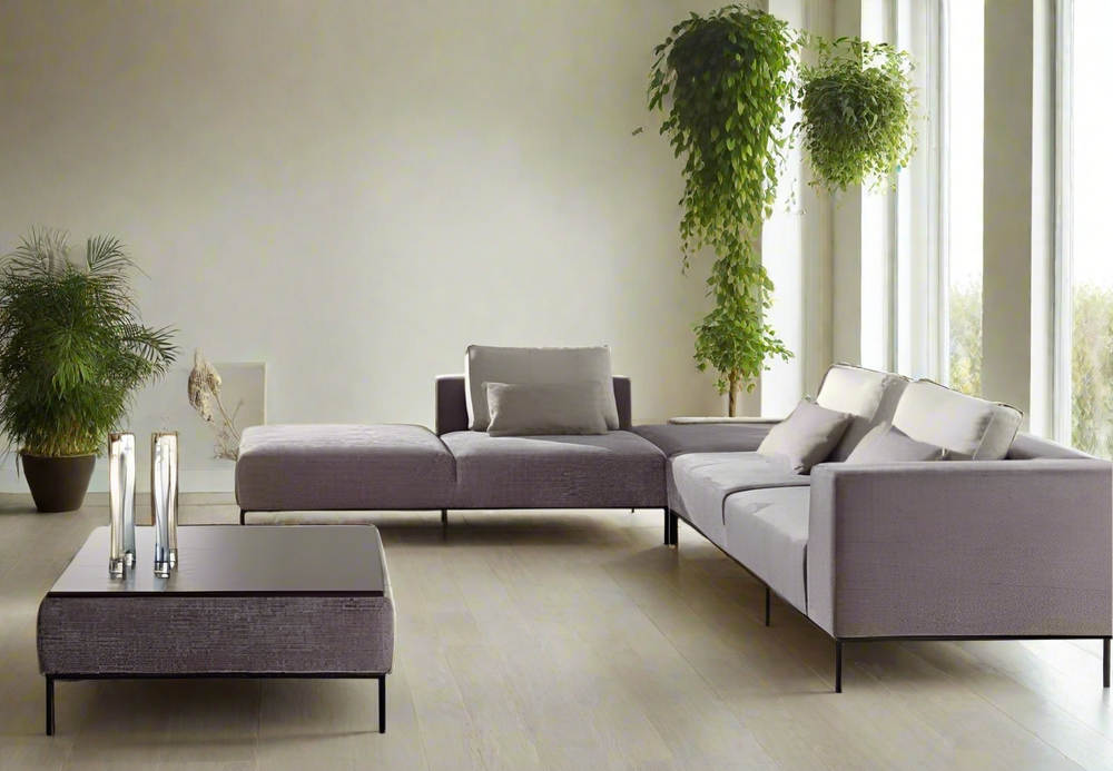 Bibi X-large contemporary corner sofa set in modular sections  half price sofa  and table group  instore purchase only