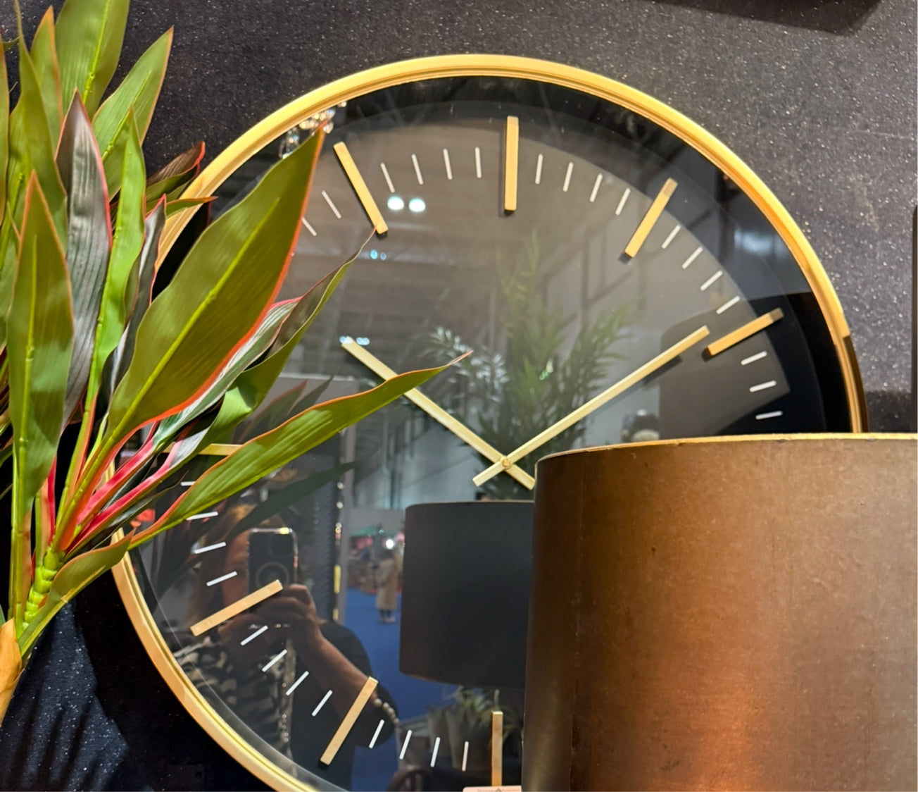 Black and gold large 70 cm clock-Renaissance Design Studio