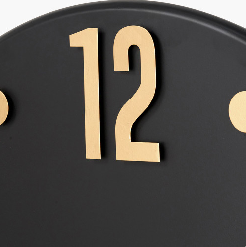 Black and Gold Retro Wall Clock reduced price-Renaissance Design Studio