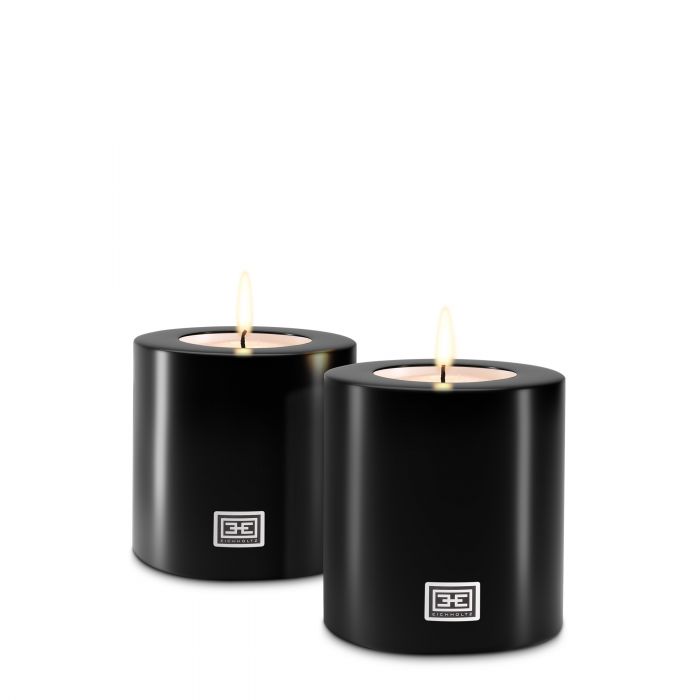 Black Artificial Candles by Eichholtz 10 x 12 cm set of 2-Candles-Renaissance Design Studio