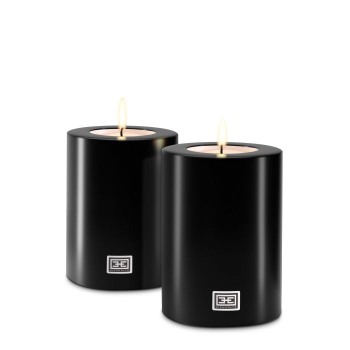 Black Artificial Candles by Eichholtz 10 x 15 cm set of 2-Renaissance Design Studio