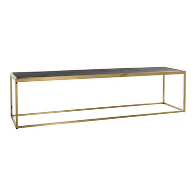 Blackest  long coffee table with gold legs