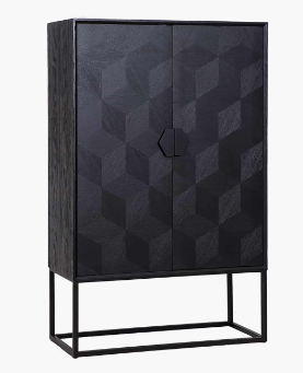 Blade 2 door Black wall cabinet-Renaissance Design Studio