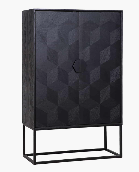 Blade 2 door Black wall cabinet-wall cabinet unit-Renaissance Design Studio