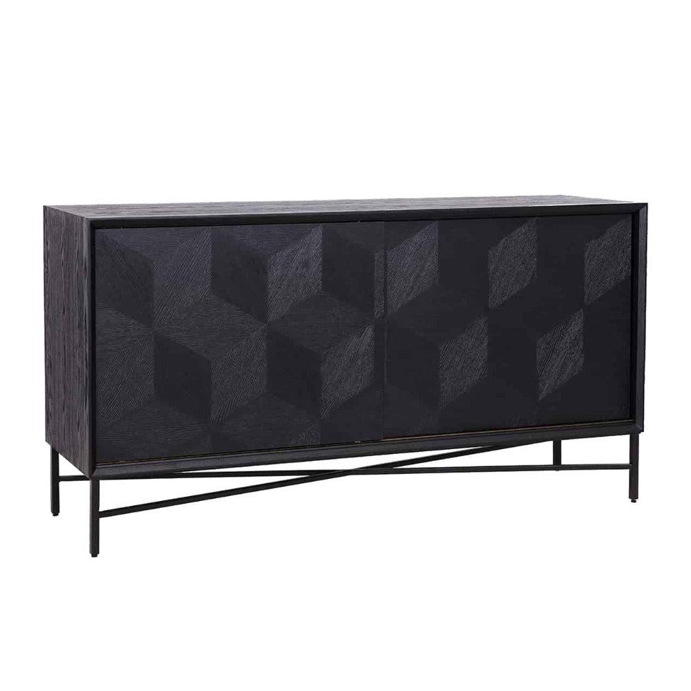 Blade Black sideboard with 2 sliding doors