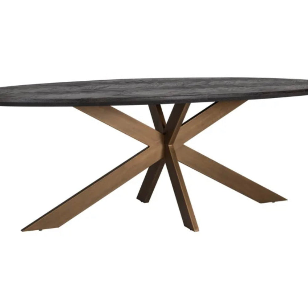 Blake black and brass oval dining table