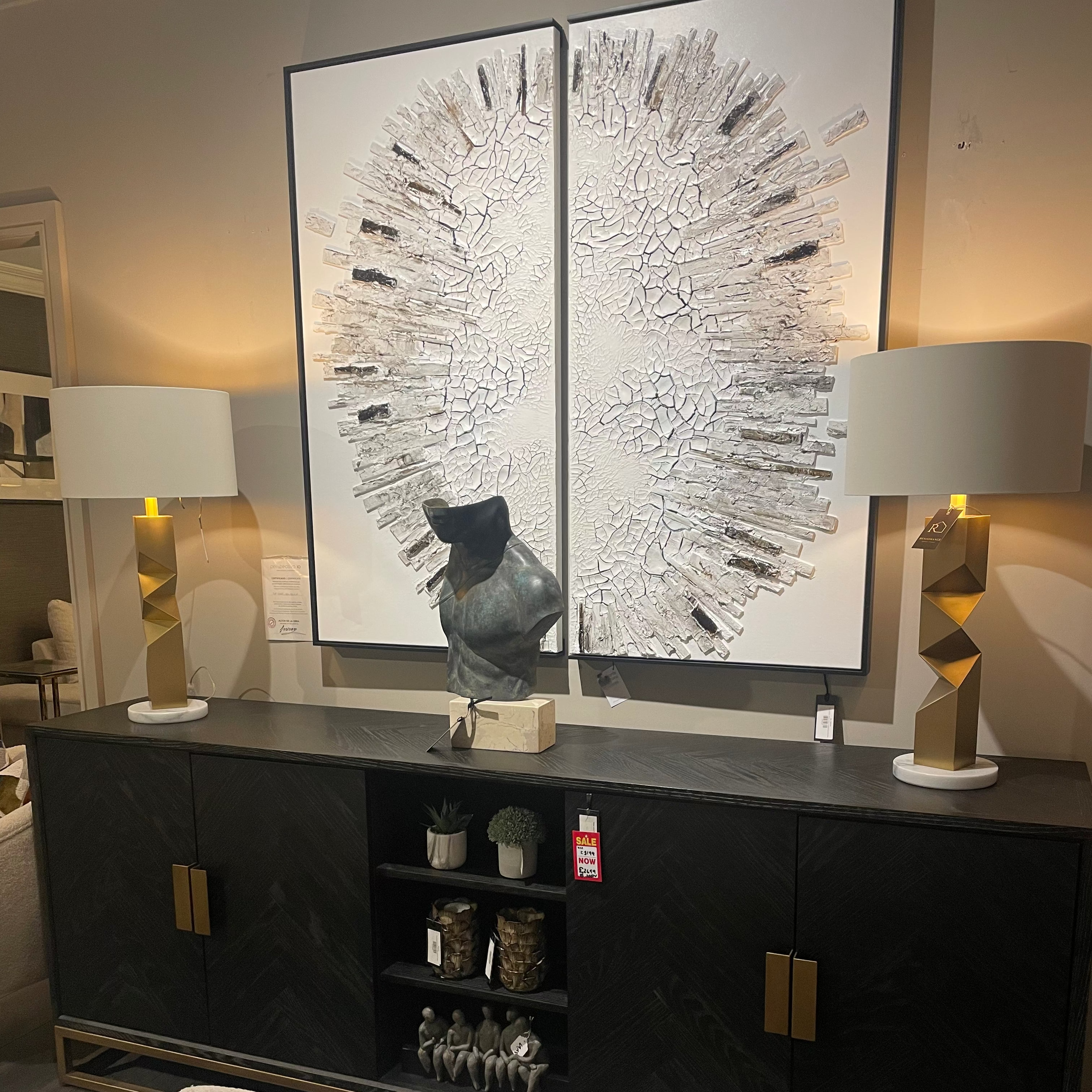 Blake X Large black Sideboard w Brass hardware-Sideboard-Renaissance Design Studio