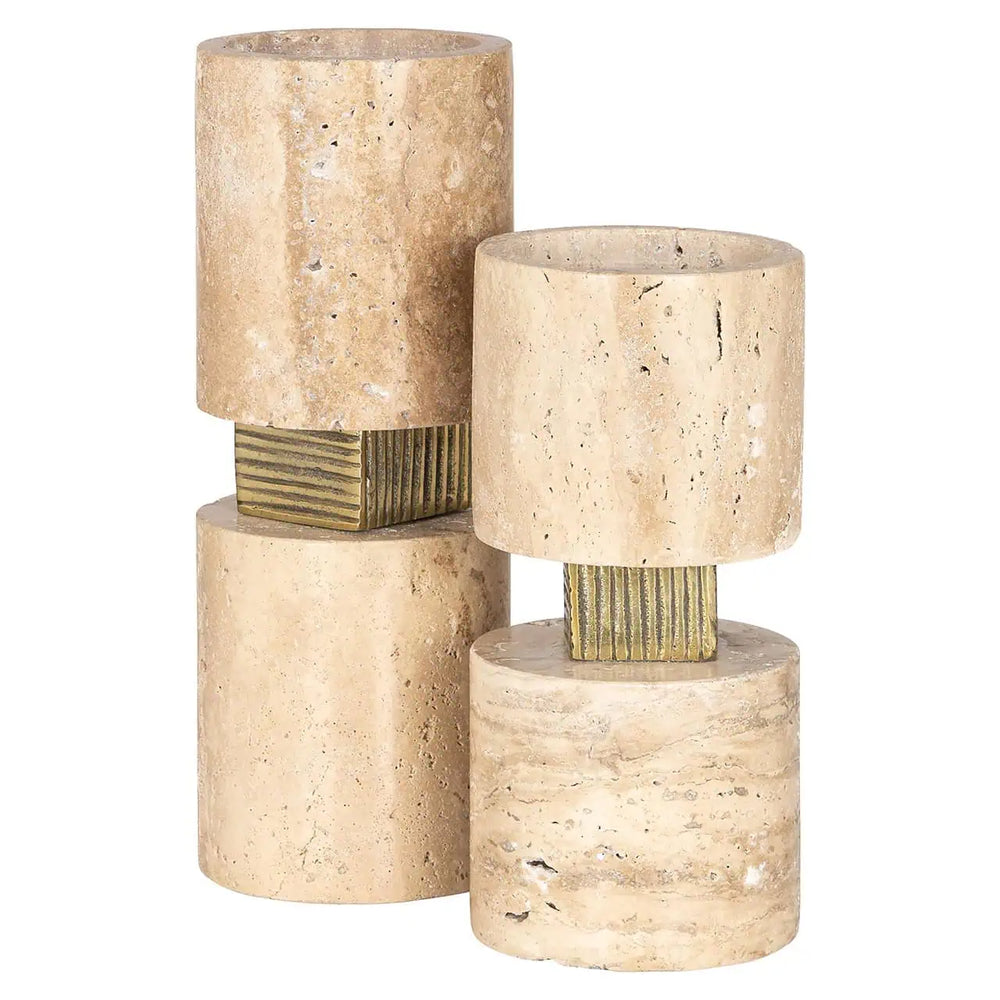 Boaz cream Marble Candle Holder Various Sizes