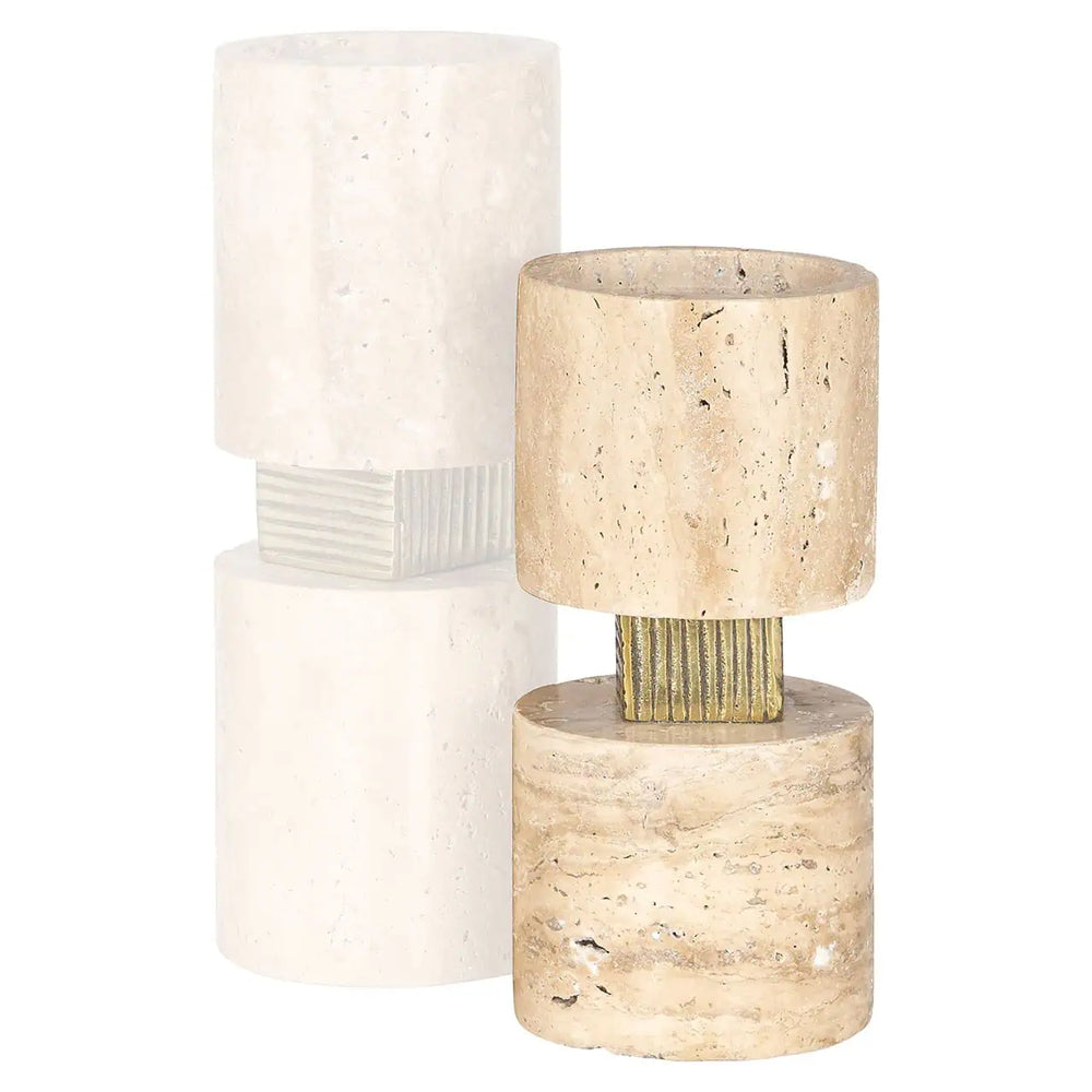 Boaz cream Marble Candle Holder Various Sizes