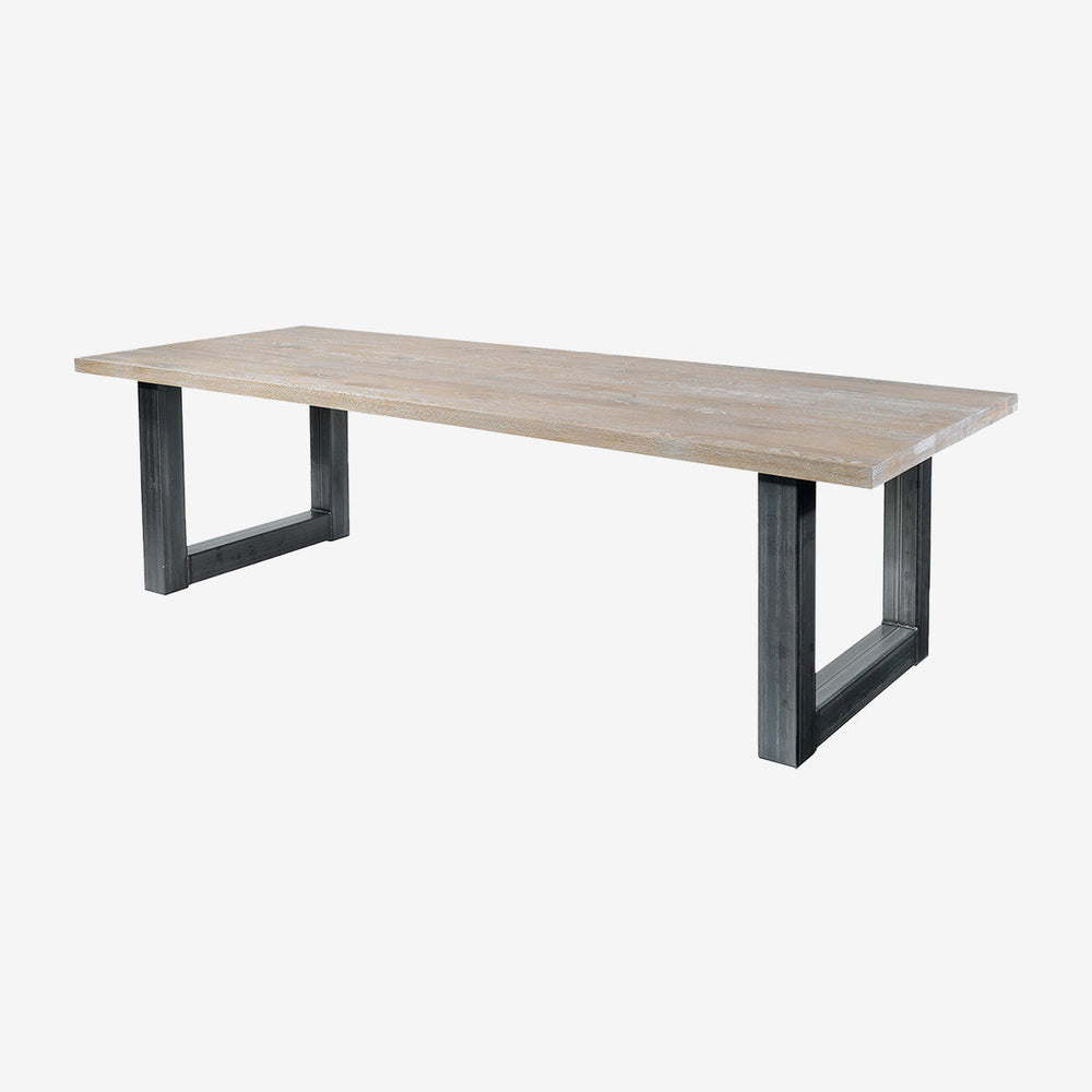 Bonham Custom Semi and Solid oak RECTANGLE 6 cm  table with choice of metal legs