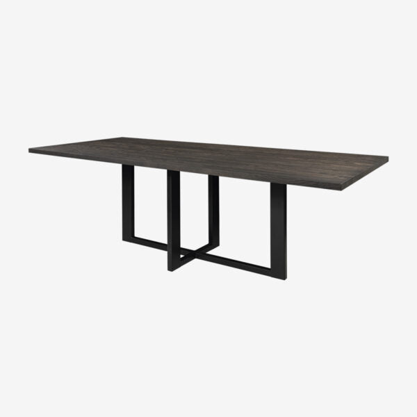 Bonham Custom Semi/Solid Oak RECTANGLE table with choice of metal legs-Renaissance Design Studio