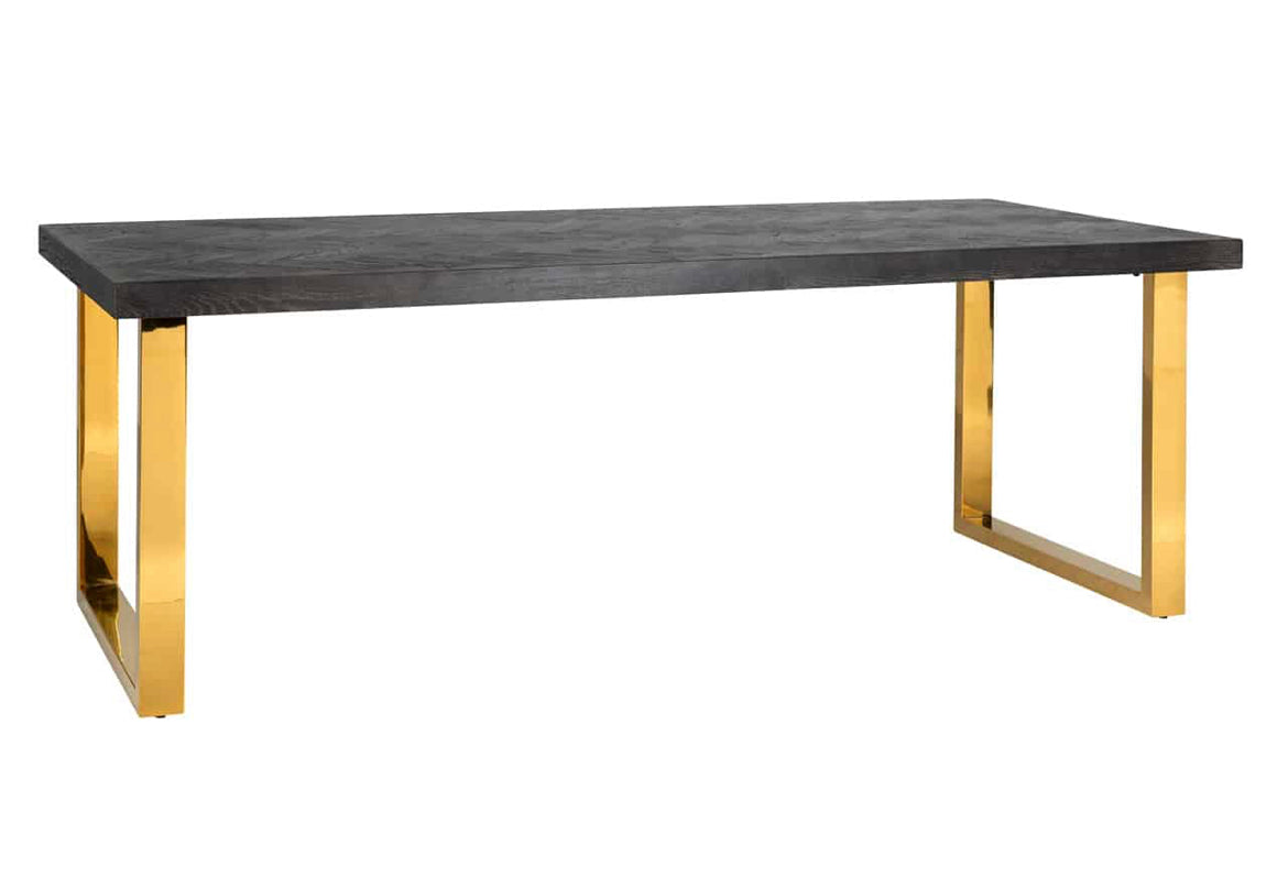 Boston Dining Table with herringbone top-Renaissance Design Studio