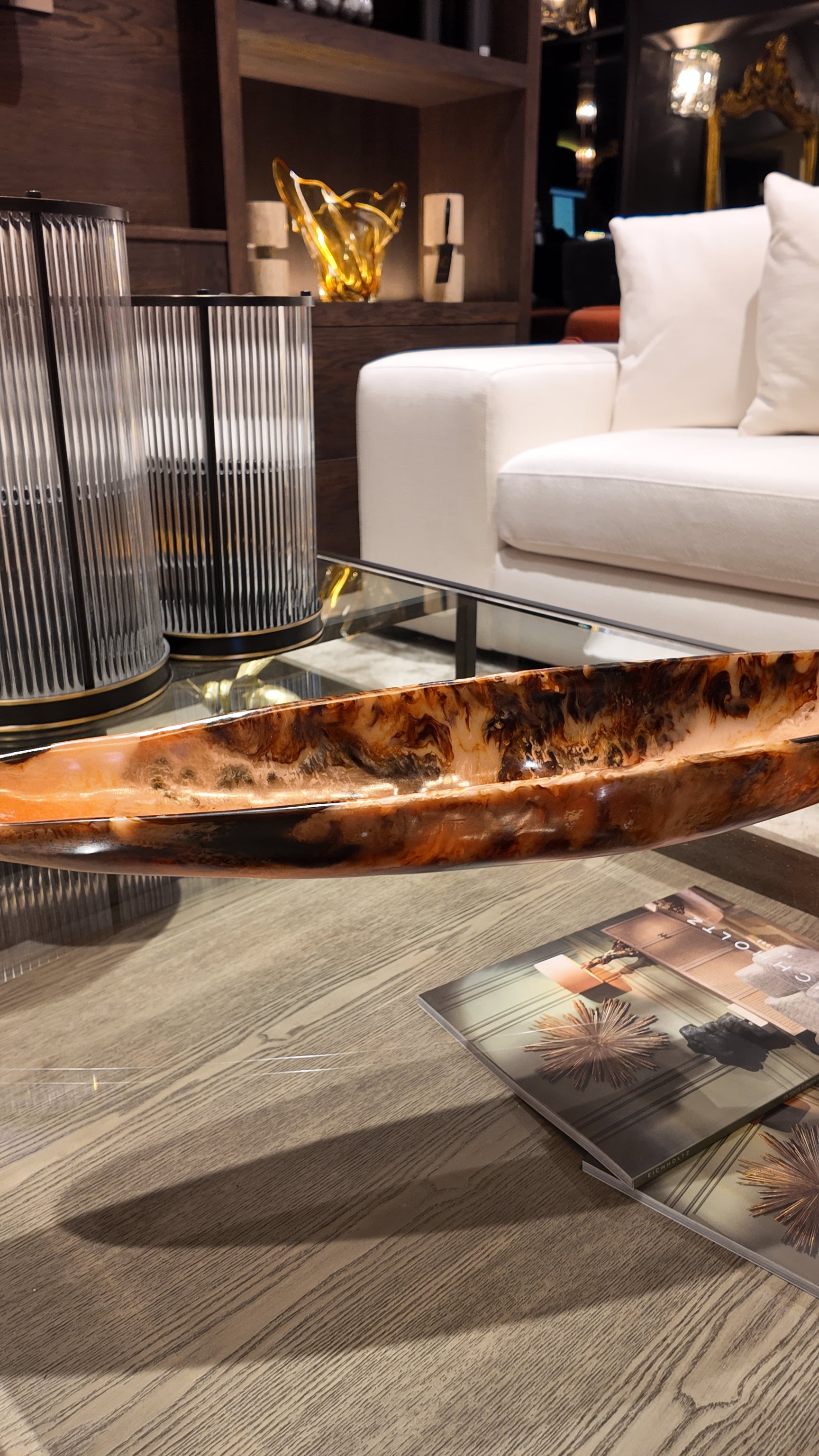 Bowl Mood Long Orange Swirl by Eichholtz-Renaissance Design Studio
