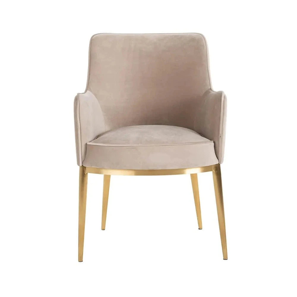 Breezy Dining Chair with gold trim-Renaissance Design Studio