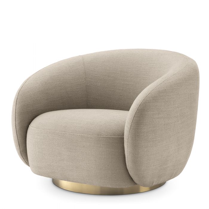 Brice swivel chair in Boucle or choice of fabrics by Eichholtz