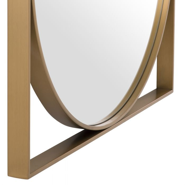 Brushed brass Montauk Mirror by Eichholtz-Renaissance Design Studio