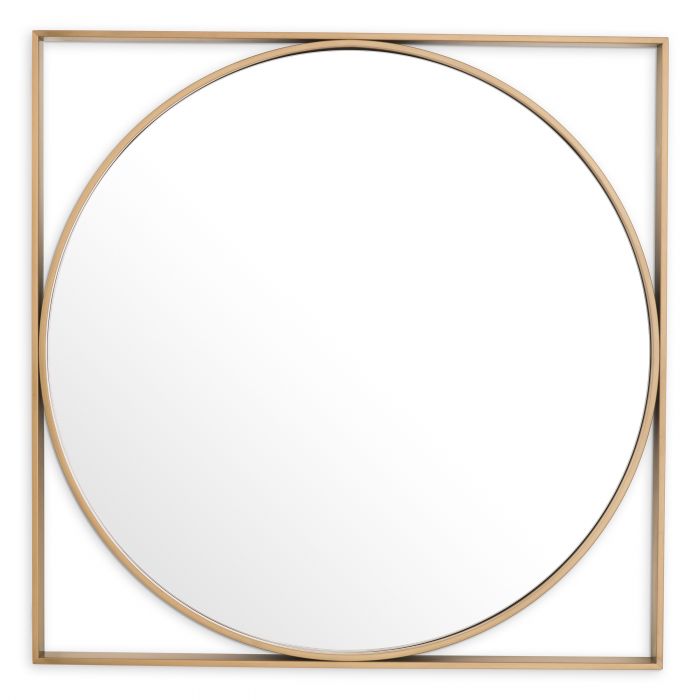 Brushed brass Montauk Mirror by Eichholtz-Renaissance Design Studio