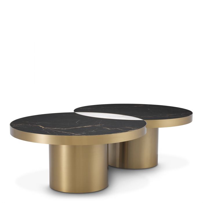 Brushed brass round coffee table Breakers by Eichholtz