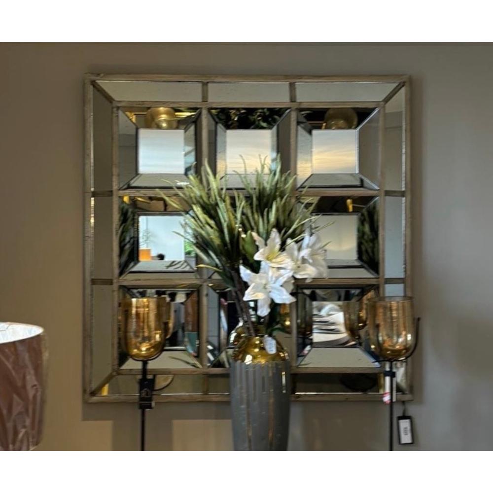 Byron Bevelled Distressed Window Mirror-Renaissance Design Studio