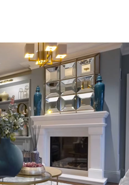 Byron Bevelled Distressed Window Mirror-Renaissance Design Studio