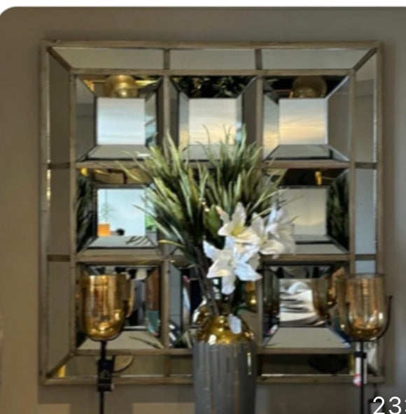 Byron Bevelled Distressed Window Mirror-Renaissance Design Studio
