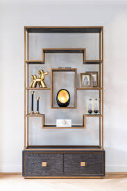 Byron  brushed gold with black oak  Display Wall unit tall Cabinet reduced !