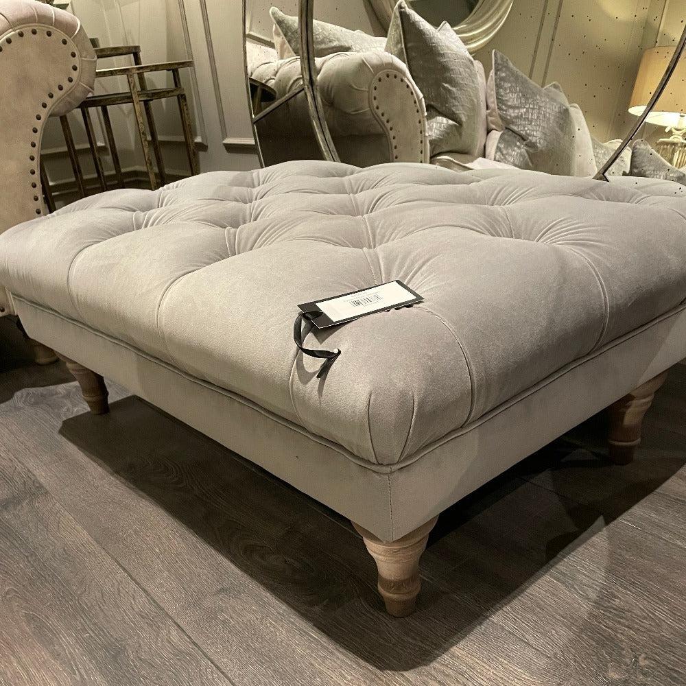Byron Classic buttoned Ottoman footstool by Westbridge reduced stock disposal-Ottomans-Renaissance Design Studio