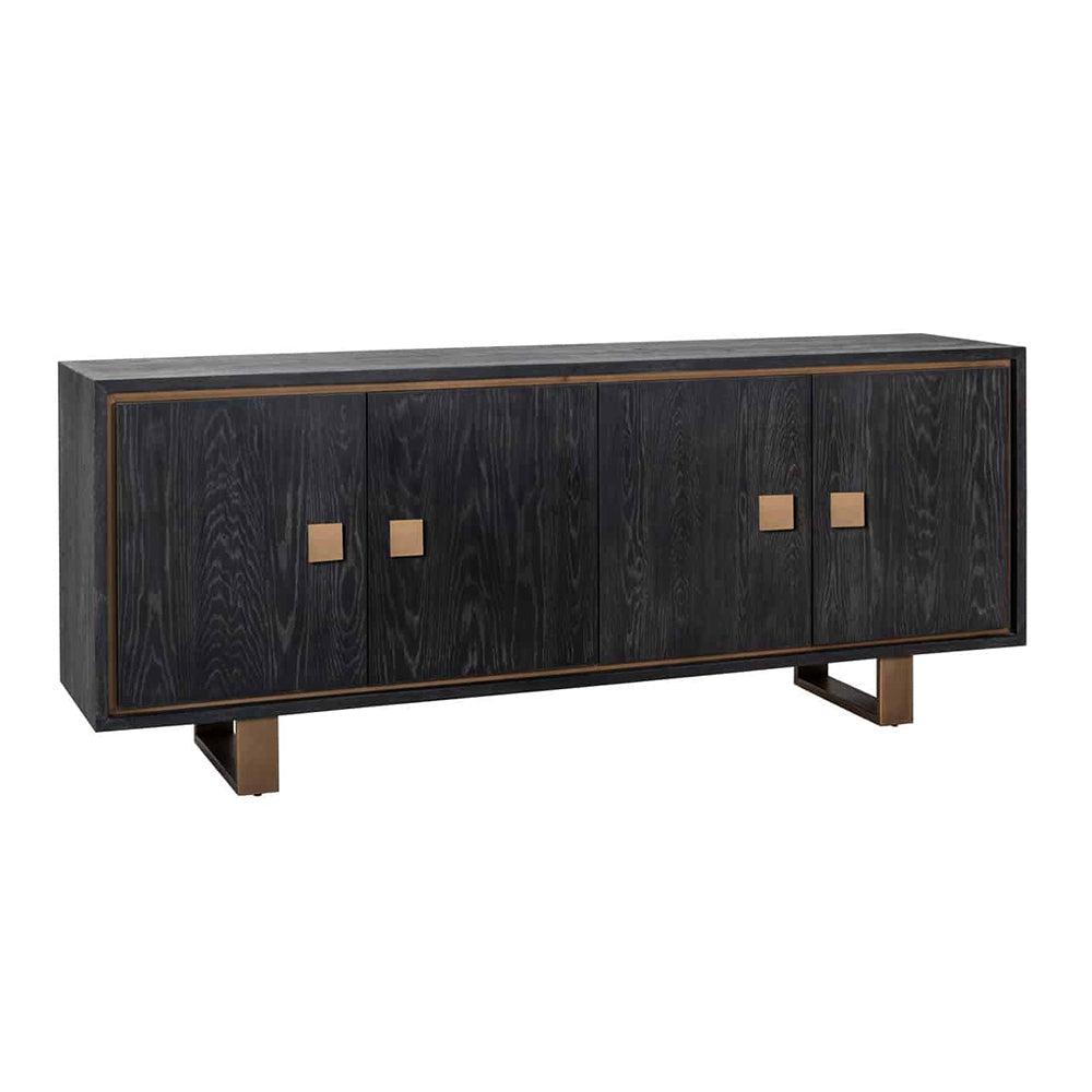 Byron H 4 door Sideboard with gold trim and hardware-Sideboard-Renaissance Design Studio