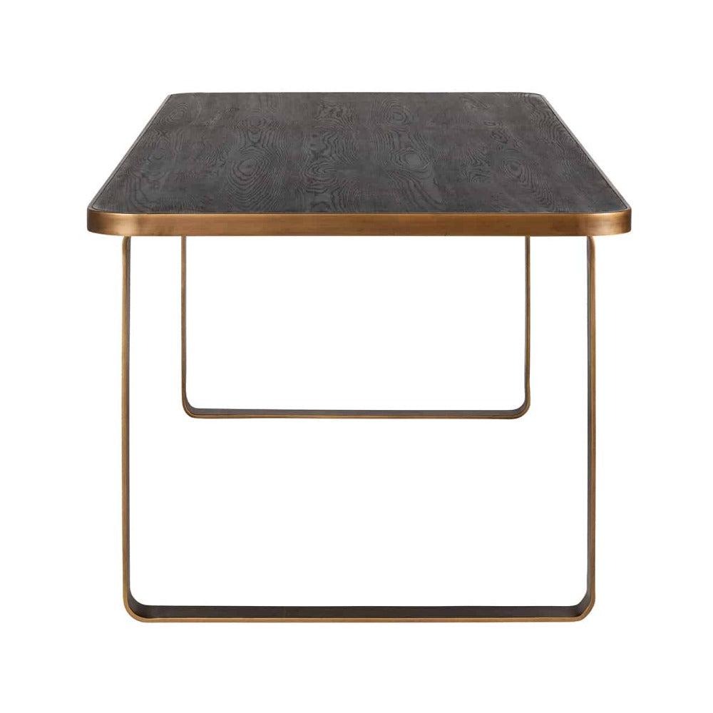 Byron H Rustic Dining table with gold legs