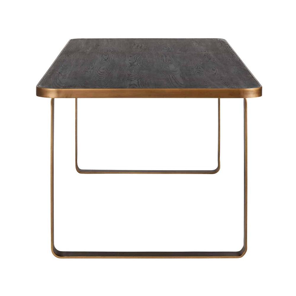 Byron H Rustic Dining table with gold legs-Renaissance Design Studio