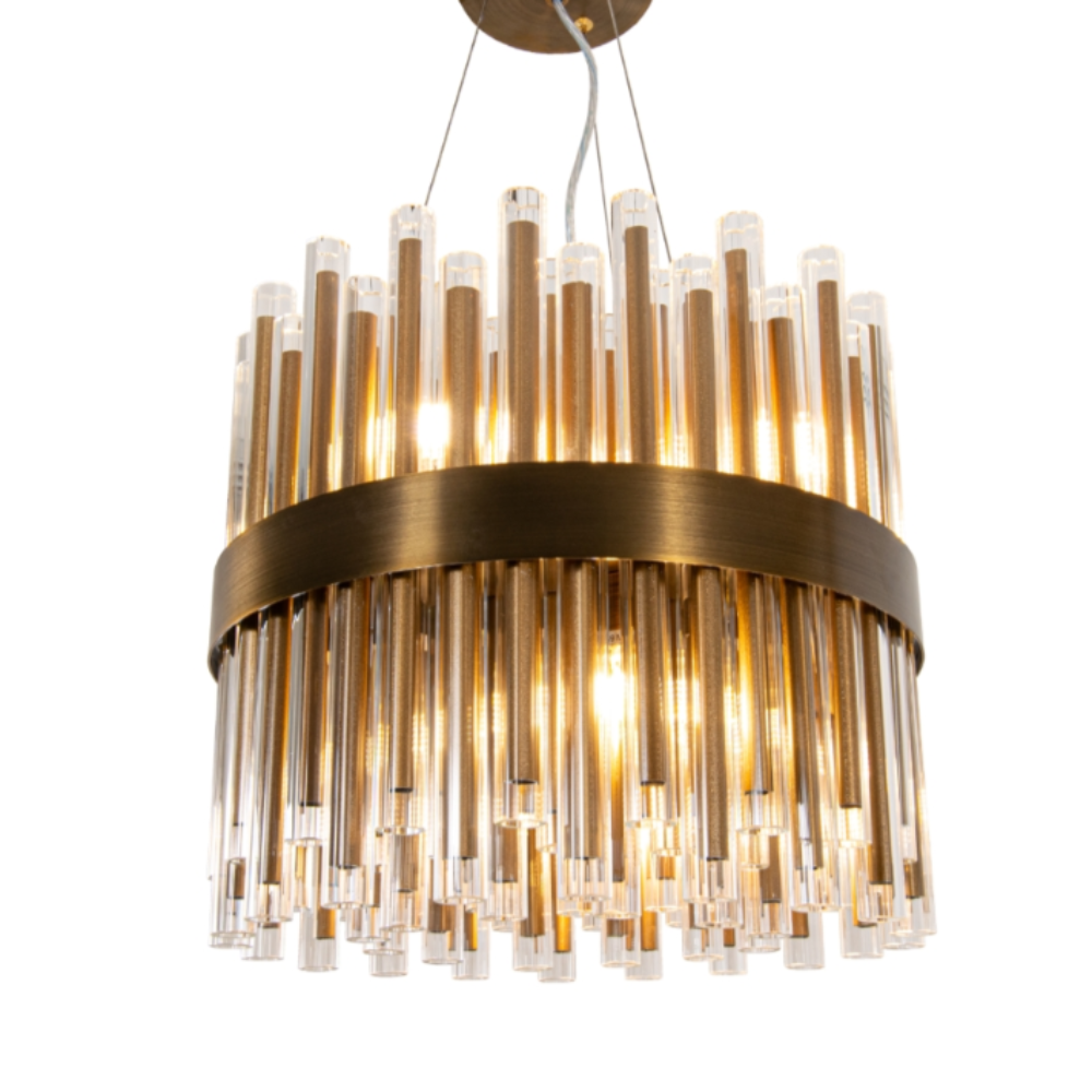 Camden Club 40 cm brushed brass chandelier