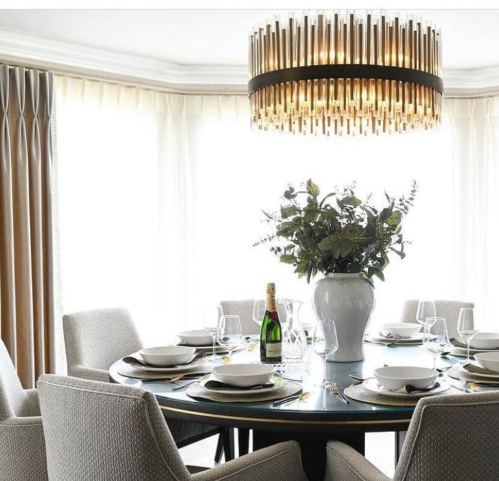 Camden Club 80 cm Chandelier brushed brass reduced-Chandelier-Renaissance Design Studio