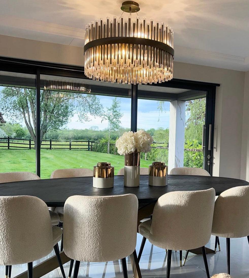 Camden Club 80 cm Chandelier brushed brass reduced-Chandelier-Renaissance Design Studio