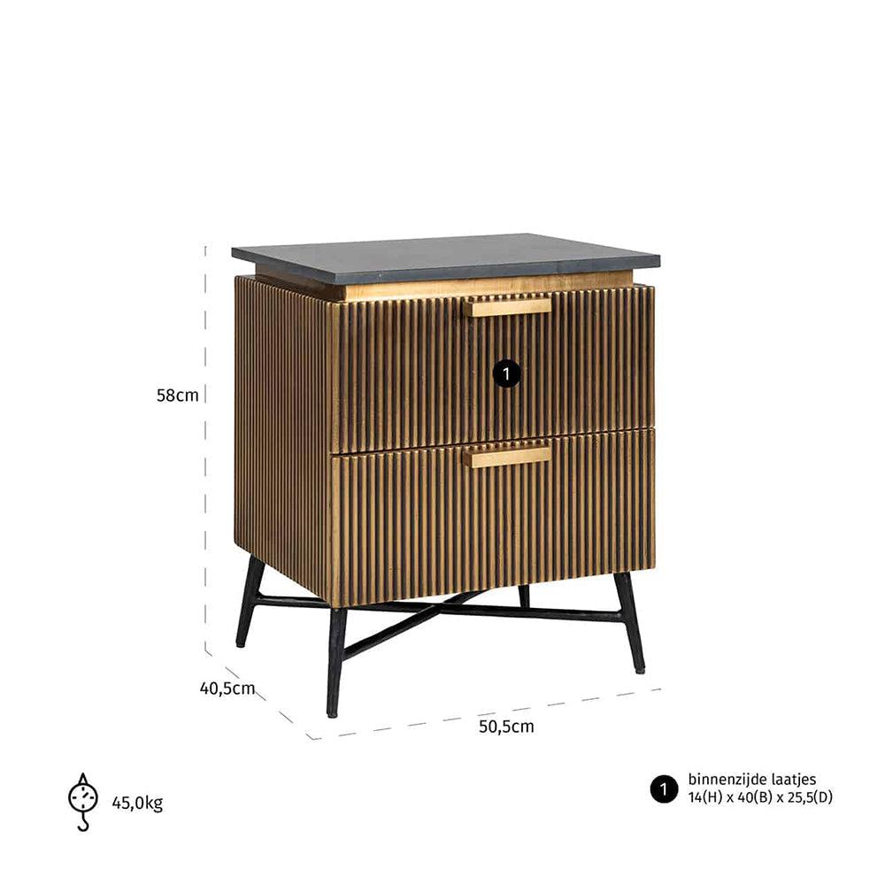 Camden Club Bedside Table marble top reduced by 30%-Bedside Cabinet-Renaissance Design Studio