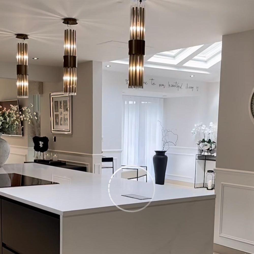 Camden Club brushed brass pendant light fitting reduced-Pendant-Renaissance Design Studio