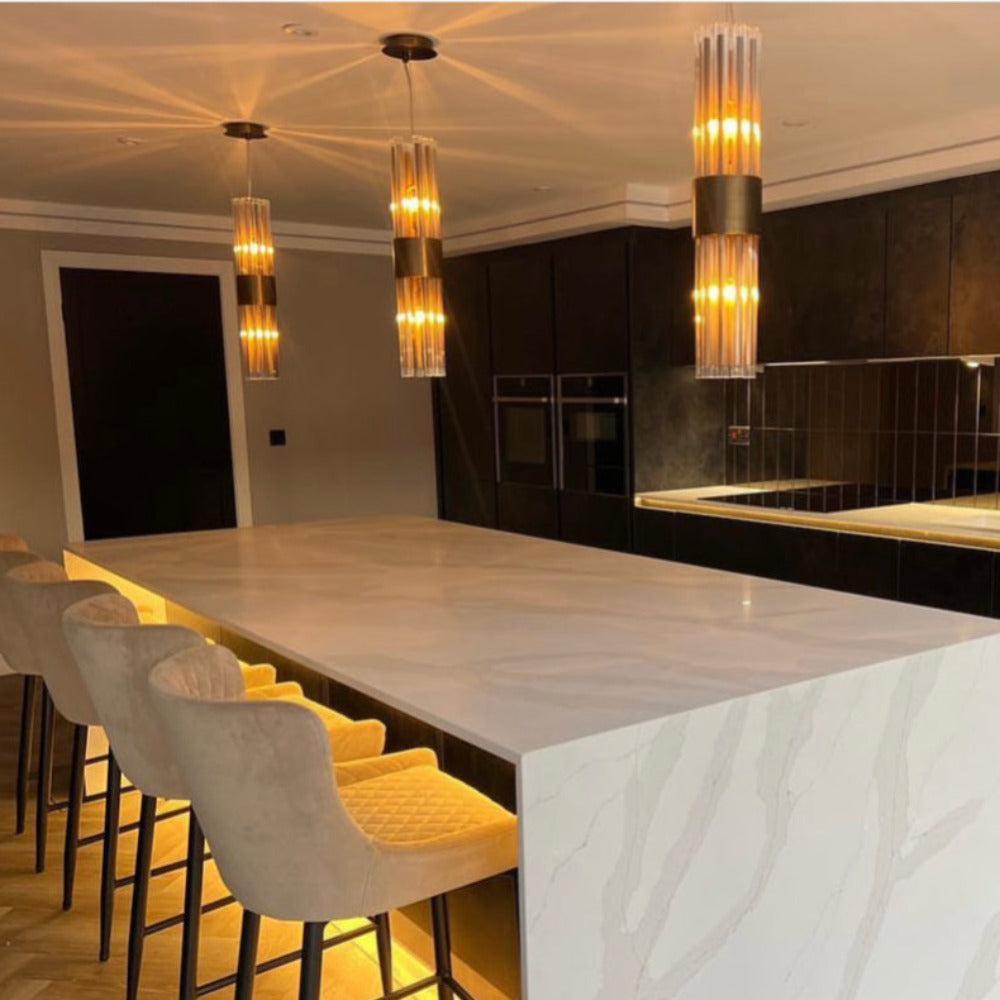 Camden Club brushed brass pendant light fitting reduced-Pendant-Renaissance Design Studio