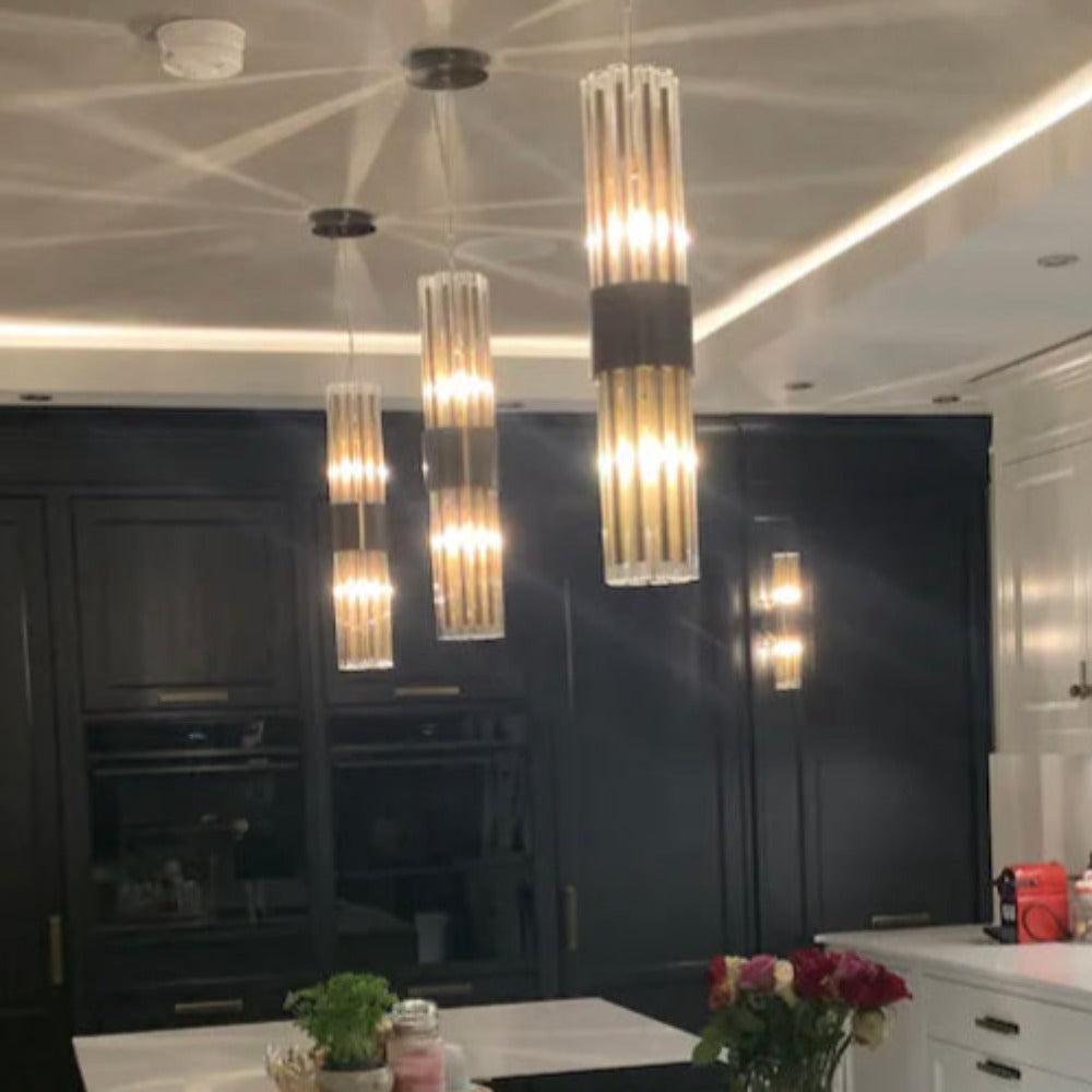 Camden Club brushed brass pendant light fitting reduced-Pendant-Renaissance Design Studio