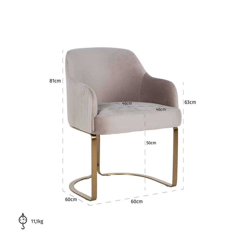 Camden Club Designer Dining Chair with gold frame
