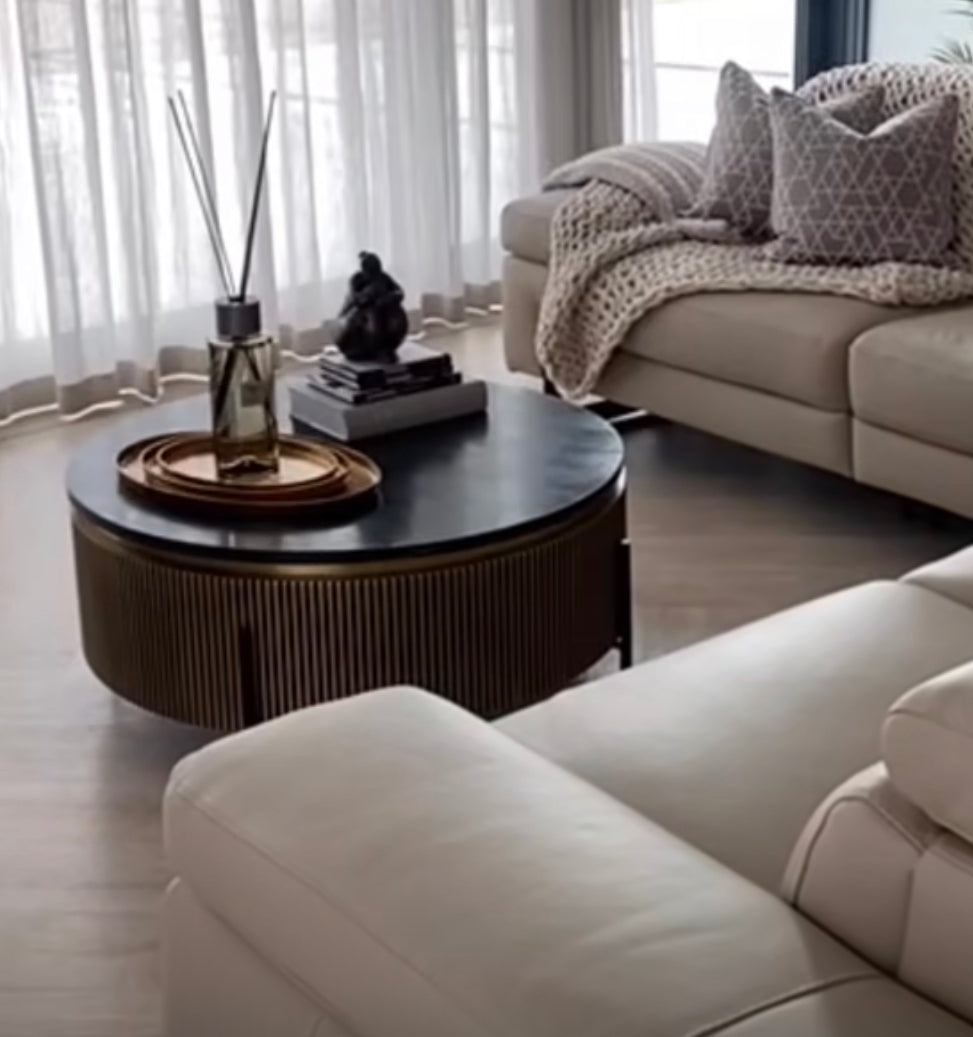 Camden Club Ironville Designer round large coffee table REDUCED !-Renaissance Design Studio