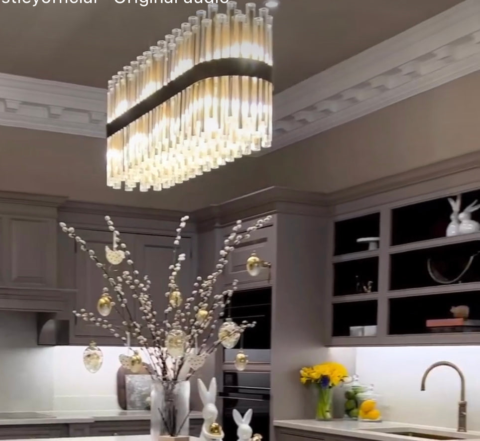 Camden Club Long Chandelier reduced-Chandeliers-Renaissance Design Studio