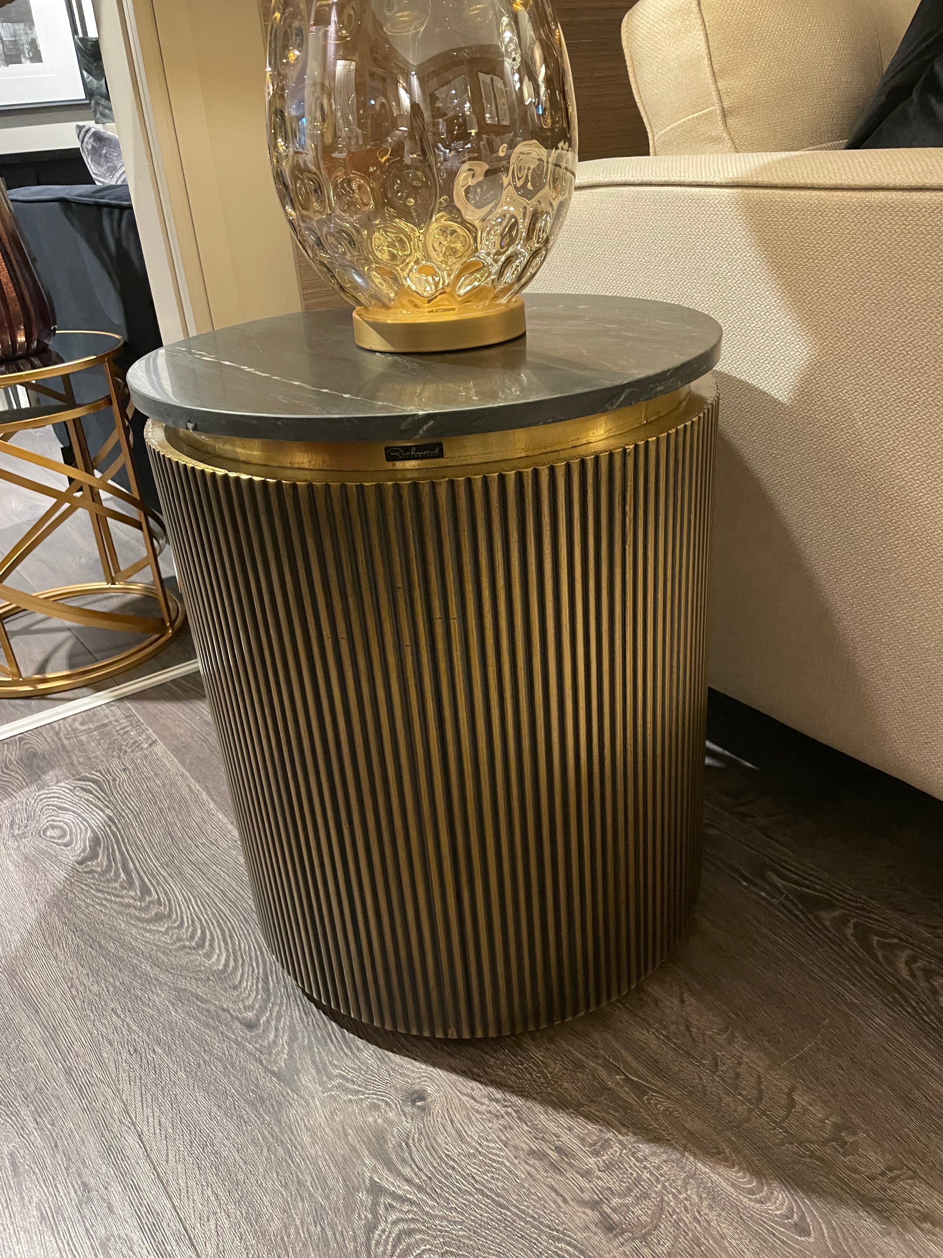 Camden Club Side Table with marble top reduced today-side table-Renaissance Design Studio