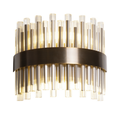 Camden Club Wide Wall Light brushed brass reduced