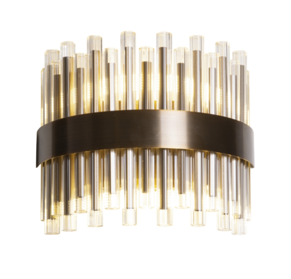 Camden Club Wide Wall Light brushed brass reduced