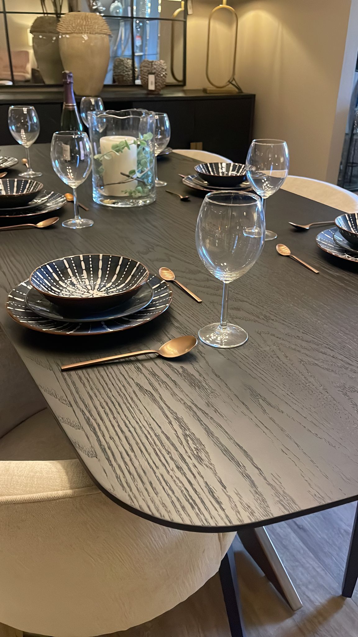 Cameron Danish Oval Contemporary Dining Table 230cm-Renaissance Design Studio